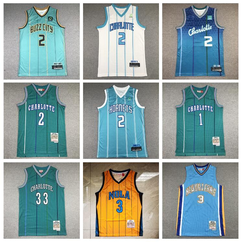 黄蜂队2号鲍尔复古刺绣球衣保罗约翰逊1号博格斯33莫宁篮球服背心