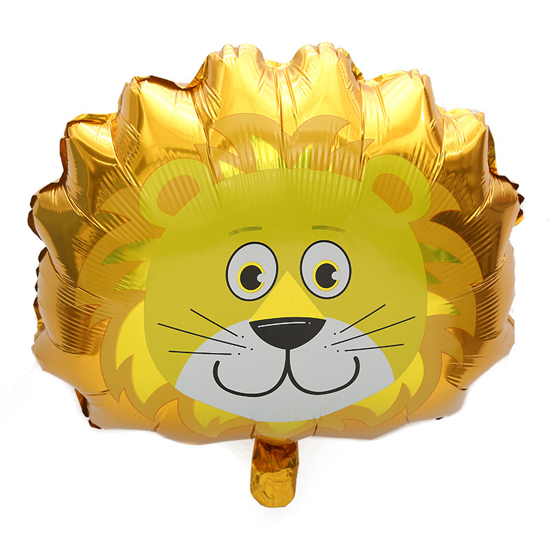 All Kinds of Medium Cartoon Animal Head Aluminum Film Balloon Lion Tiger Deer Cow and Other Animal Head Light Balloon