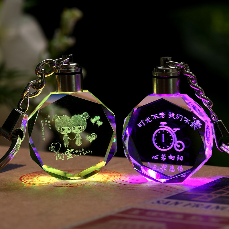 七夕节礼物送男友来图钥匙扣男女士挂件闺蜜送生日礼物女朋友