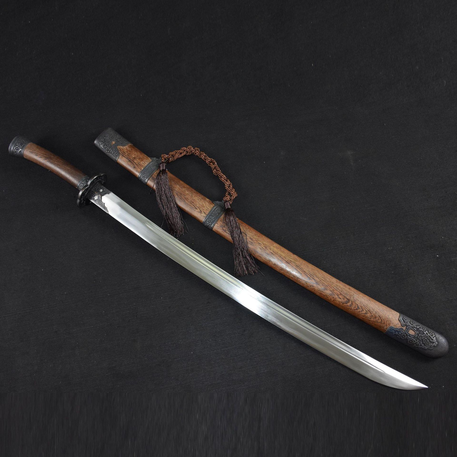 龙泉华影刀剑手工锻打高锰钢清刀影视绣春刀硬剑工艺品宝剑未开刃