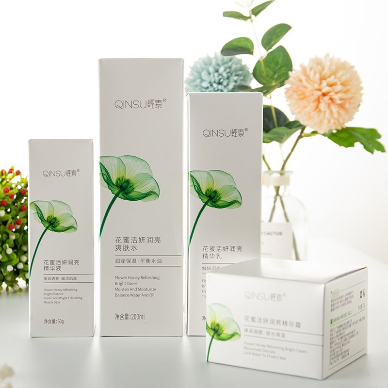 轻素花蜜活妍润亮护肤品套盒装爽肤水精华乳液霜修