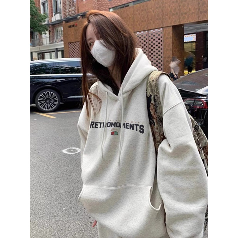 早秋季连帽oversize卫衣运动外套潮ins女春秋2023新款爆款秋冬装