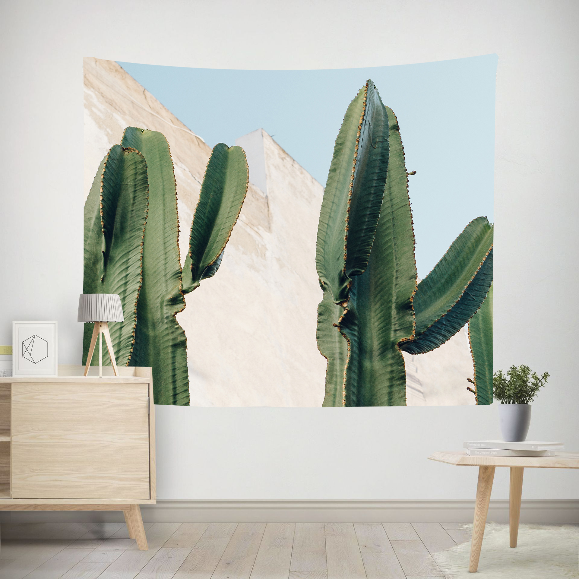 挂毯ins北欧风卧室墙壁装饰挂布网红直播间背景墙挂毯来图定制