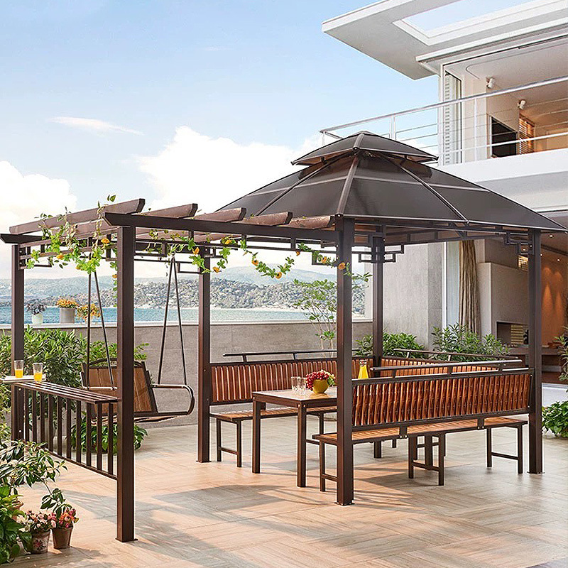 葡萄架遮阳棚凉亭户外庭院别墅花园简易铁艺防腐木农家乐亭子