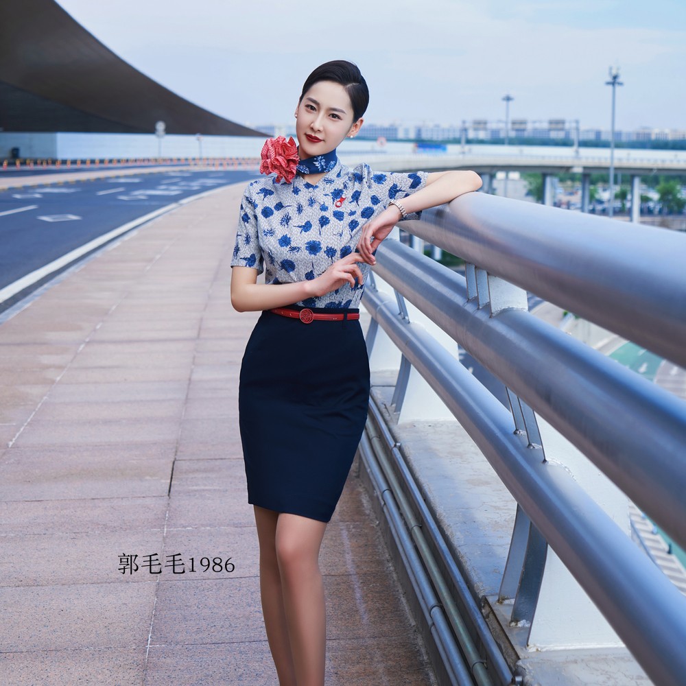 东航空姐制服套装女夏装工作服上衣空乘职业装气质女神范御姐