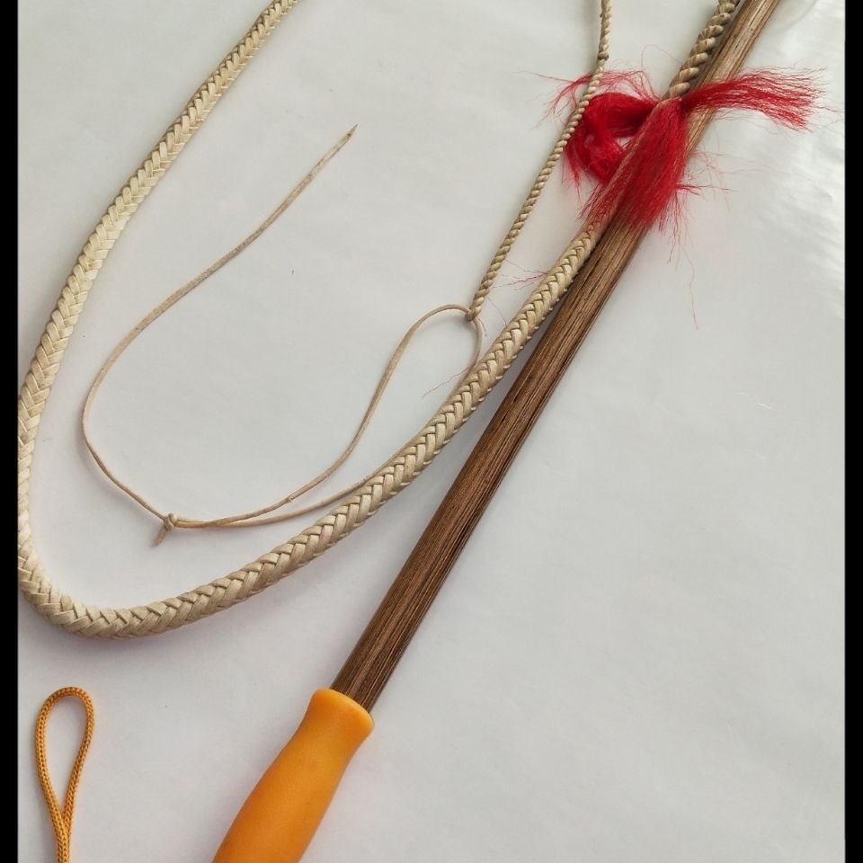 牛皮老式放牛放羊鞭子多层木鞭杆长80公分鞭子长1.