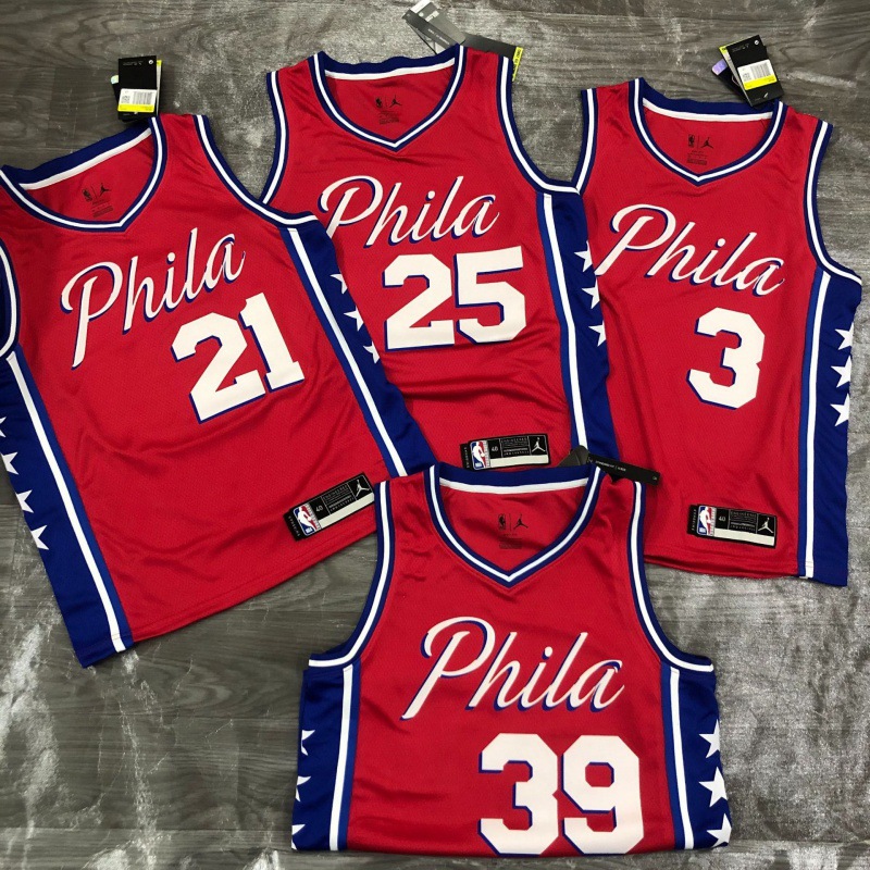 nba球衣21赛季 76人队 飞人 主题 红色 39号霍华德篮球服一件代发