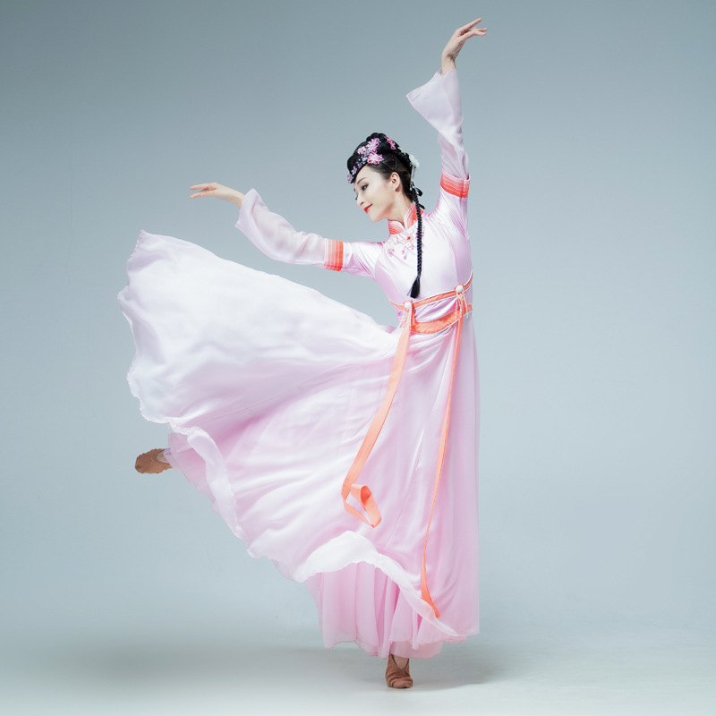 厂家中国风古典舞演出服舞蹈风暴媚同款连衣裙表演服装成人女艺考