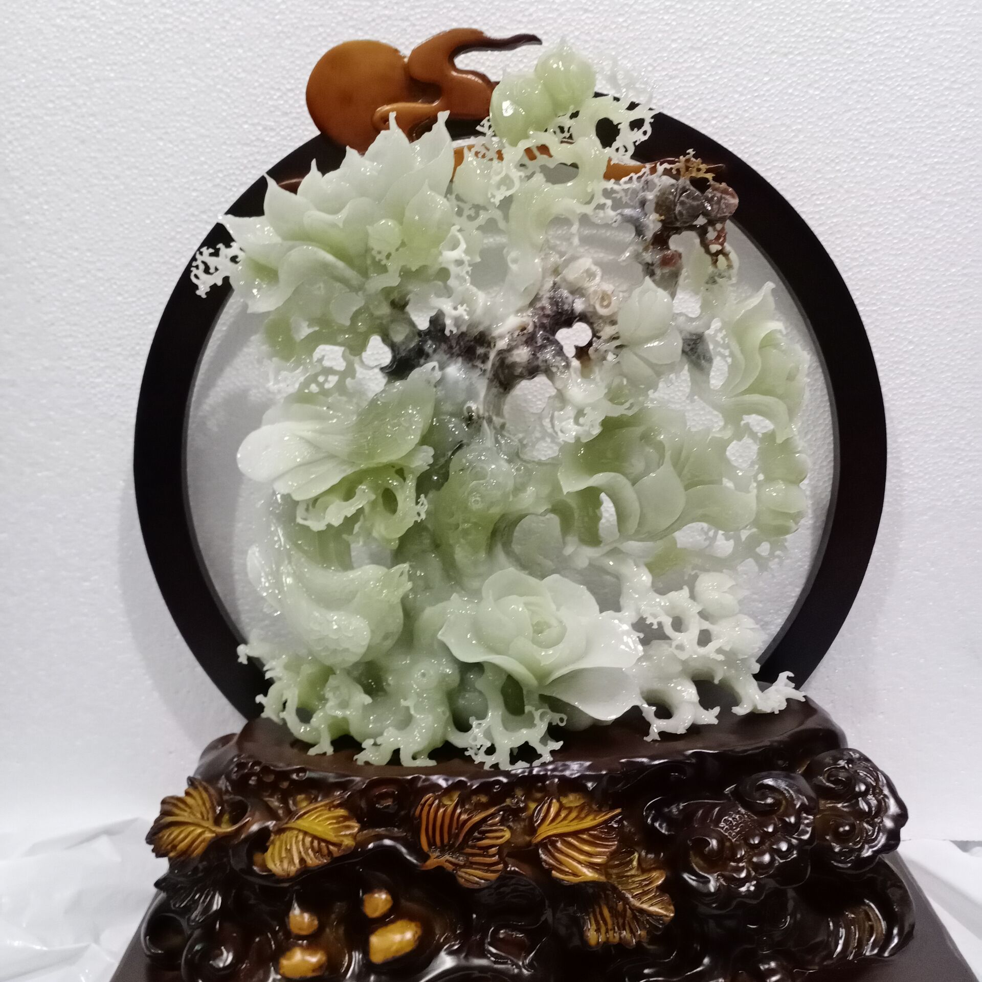 岫玉摆件玉兰花乔迁办公室家居客厅酒柜装饰开业玄关源头工厂直供