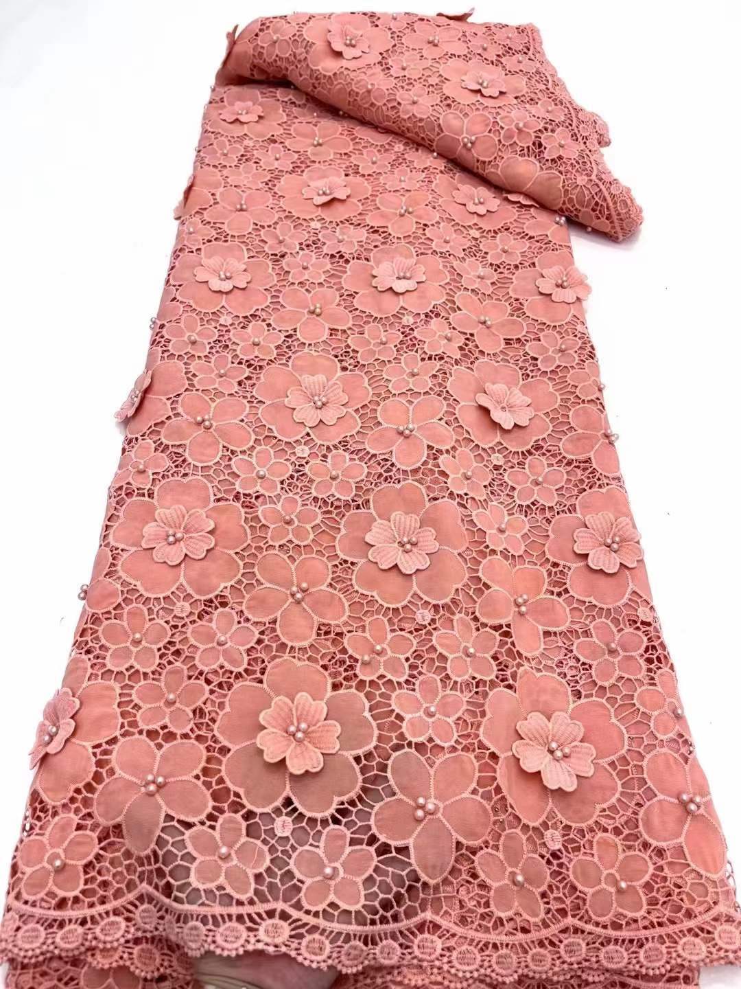 水溶刺绣 非洲3d花带钻水溶蕾丝裙子面料stones cord lace-阿里巴巴