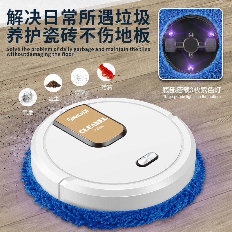 Hot Sale Intelligent Cleaning Robot Humidifying Spray Mopping Wet and Dry Cleaning USB Rechargeable Foreign Trade