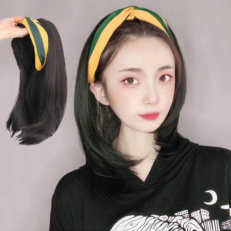 假发女短发懒人发箍半头套中长发锁骨发空气刘海波波头自然全头套