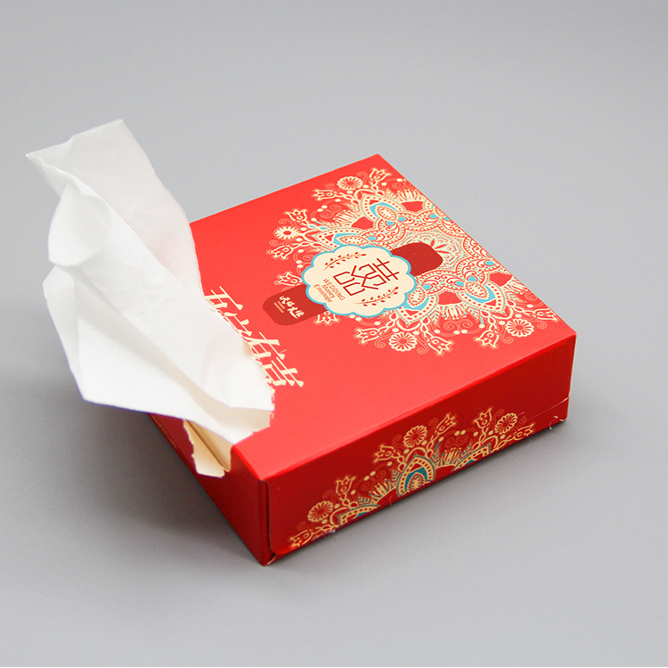 现货创意喜宴盒装纸巾结婚纸巾酒店广告抽纸餐巾纸乔迁一箱50盒