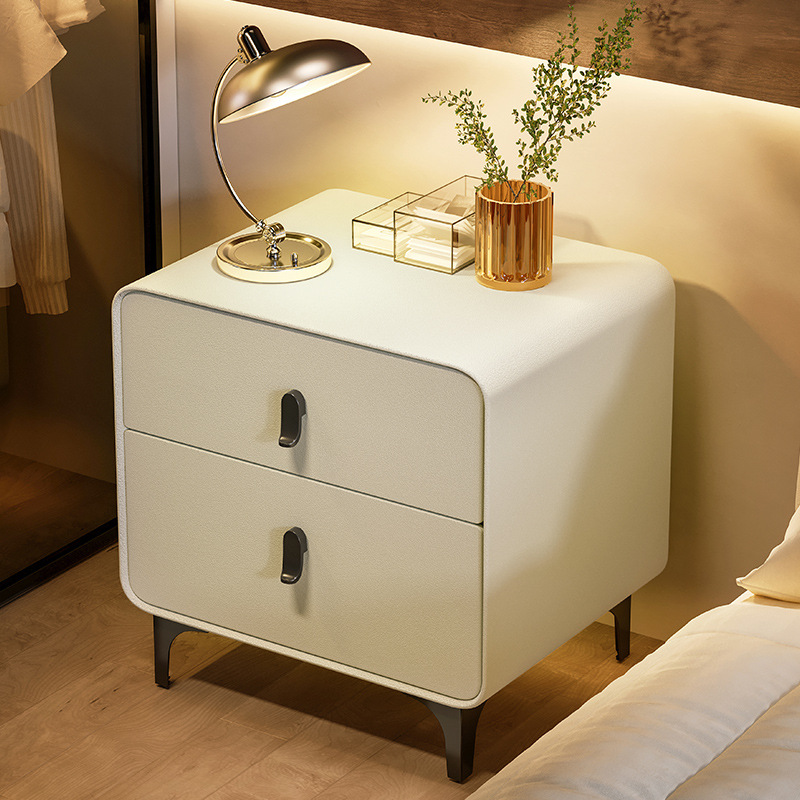 Light Luxury Bedside Table Simple Modern Bedroom Solid Wood Drawer Storage Cabinet Internet Celebrity Advanced Small Storage Cabinet Bedside Cabinet