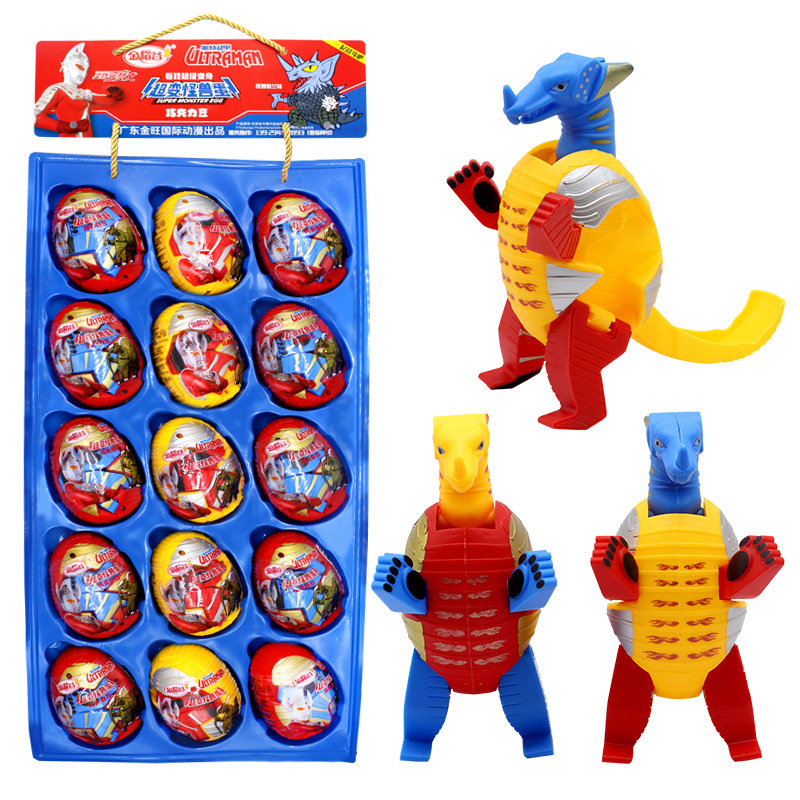 金稻谷10克超变怪兽蛋巧克力豆奇趣恐龙变形蛋儿童休闲玩具批发
