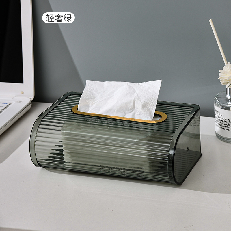 Transparent Face Towel Tissue Box Toilet Bathroom Kitchen Wall-Mounted Punch-Free Tissue Storage Box 0755-3