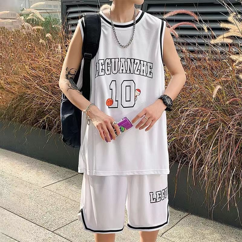 篮球服套装男2024夏季新款学生韩版宽松休闲运动球衣两件套男