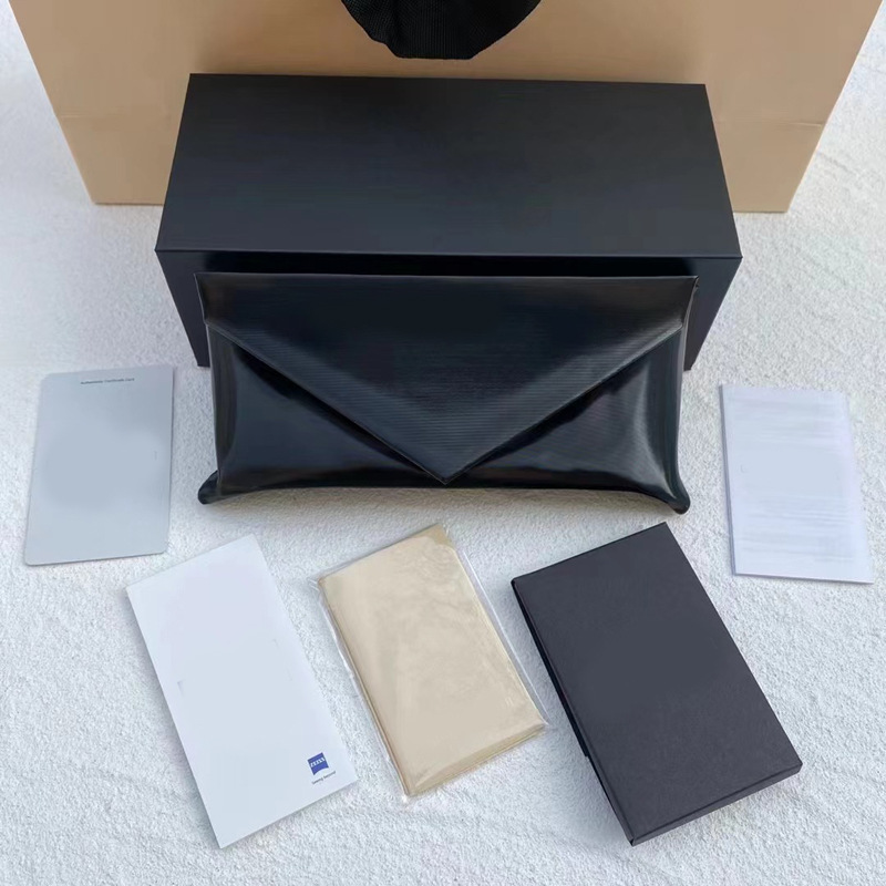 新款2022gm黑色眼镜盒蓝色包装盒子个性太阳眼镜皮盒子白色皮盒