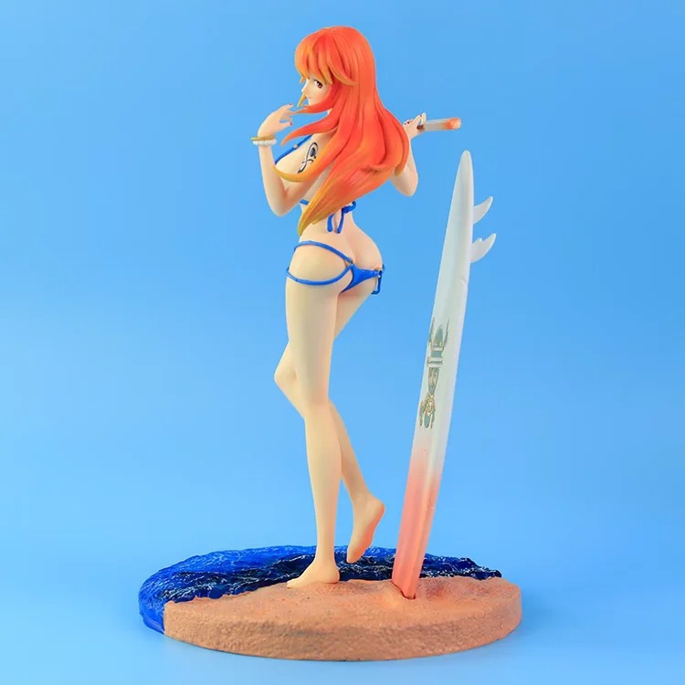 海贼王 沙滩 冲浪娜美 泳装 娜美 水着 场景 模型 摆件 盒装手办