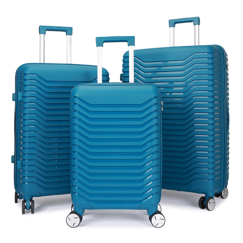 Pp Luggage Hard Shell Suitcase Universal Wheel Traveling Trolley Case Cross-Border Suitcase Three-Piece Set Customized New Product Trolley Case