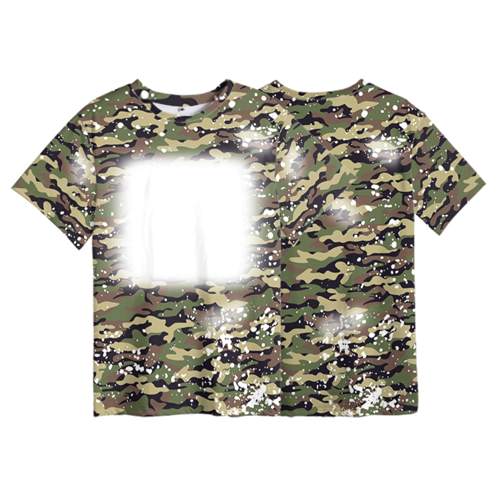 Camouflage Printing Middle Blank Printable T-shirt 230G Imitation Cotton Pull Frame Short Sleeve Trendy Men's Youth Shirt Casual