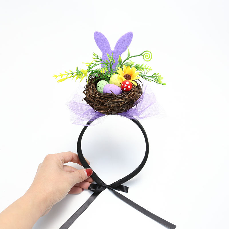 Zilin Cross-Border New Easter Party Headdress Cos Dress up Creative Headband Rabbit Bird Nest Decorative Head Hoop