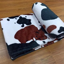 法兰绒毛毯午睡毯奶牛印花毯子夏季空调睡毯办公室盖毯跨境沙发毯