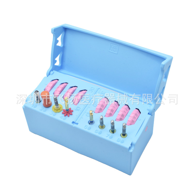 牙科材料8孔可计数根管锉架扩大针架车针架消毒盒口腔工具消毒盒
