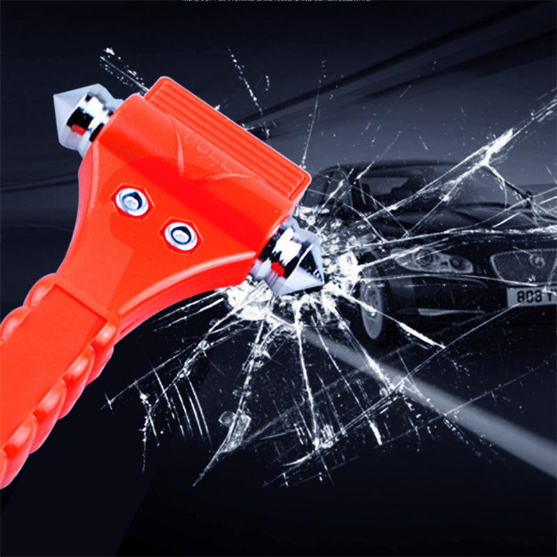 多功能破窗锤车用安全锤车载救生锤破窗逃生锤带割刀带底座救生锤