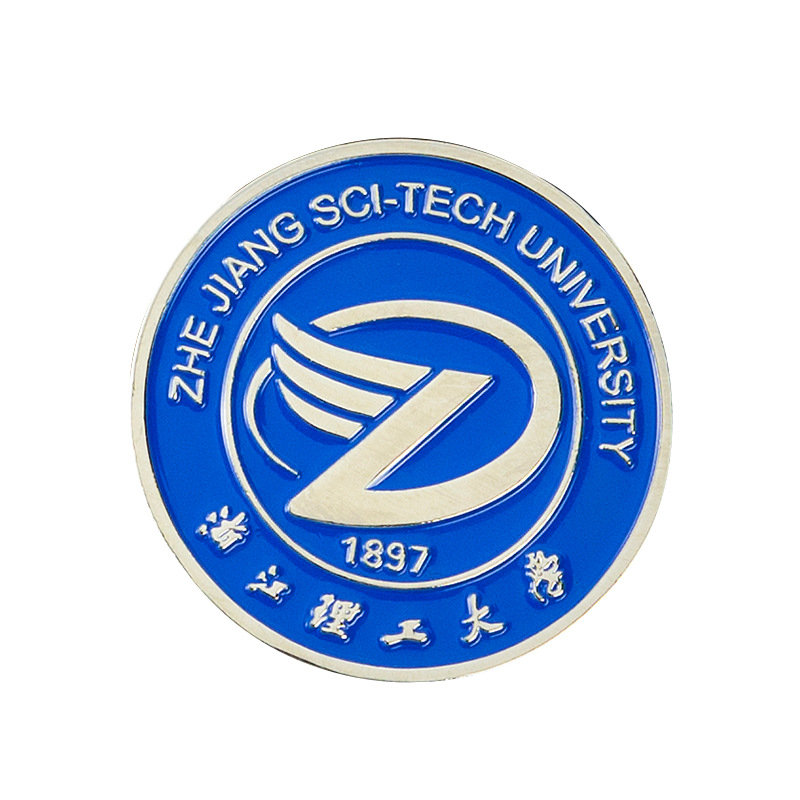 厂家定制校徽 立体烤漆珐琅上色院校校徽 金属校庆校徽定做