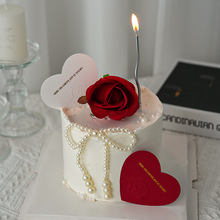 F2CZ母亲节蛋糕装饰插件女神妈妈玫瑰花摆件表白浮雕爱心卡片仙女