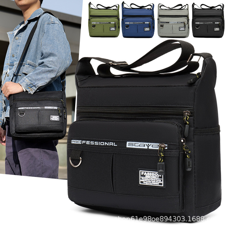 Large Capacity Men's Bag Shoulder Bag Waterproof and Hard-Wearing Backpack Multi-Pocket Business Bag Business Leisure Men's Messenger Bag