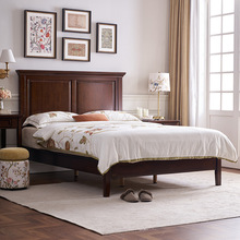 经典美式乡村全实木床主卧家具简约双人大床白蜡木整板床