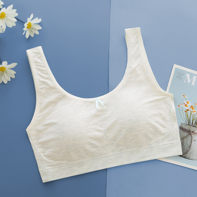吊带 透气少女内衣中学生青春发育期小背心女童儿童仪姿妮 固定杯