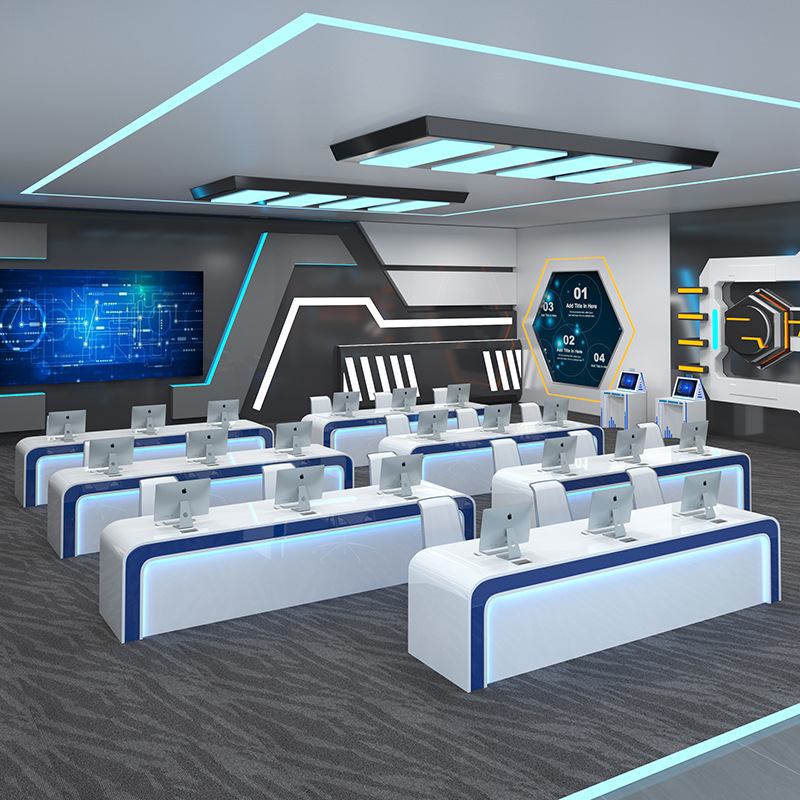 烤漆科技感简约现代监控室办公桌智能中控室指挥中心操作台中控台