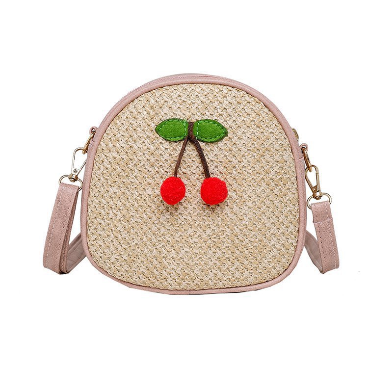 Straw Cross Body Bag Girl Cherry Woven Bag New Small Bag Female 2021 Summer New Korean Fashion Beach Bag