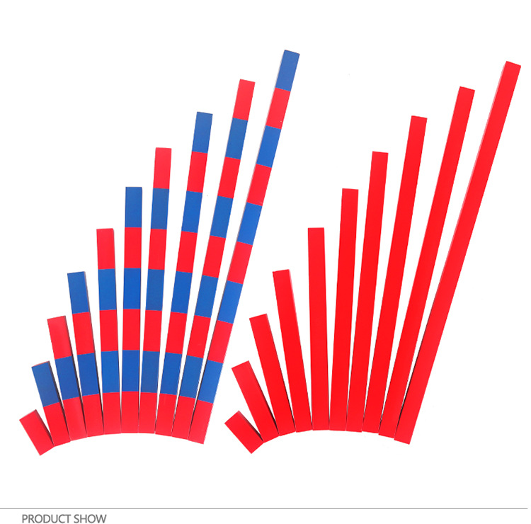 蒙氏蒙特蒙台梭利教具幼儿早教玩具数棒红棒家庭版