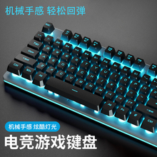 有线发光键盘鼠标套装游戏电脑台式笔记本悬浮键帽机械手感USB青