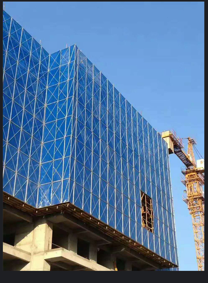 供应工地爬架网高层建筑施工安全防护爬架网片蓝色冲孔围挡钢板网