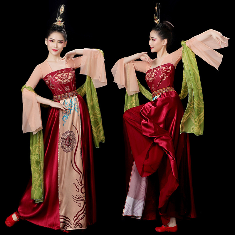 古典舞演出服女风美人关同款唐制汉服古装舞蹈服装练功服成人