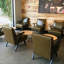 现代时尚个性咖啡厅扶手单人椅甜品店奶茶店西餐厅美式个性沙发