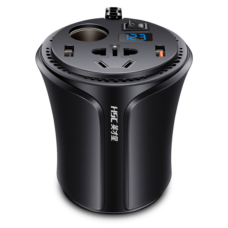 英才星车载逆变器汽车电源转换器车用高通接口12v转220v-阿里巴巴