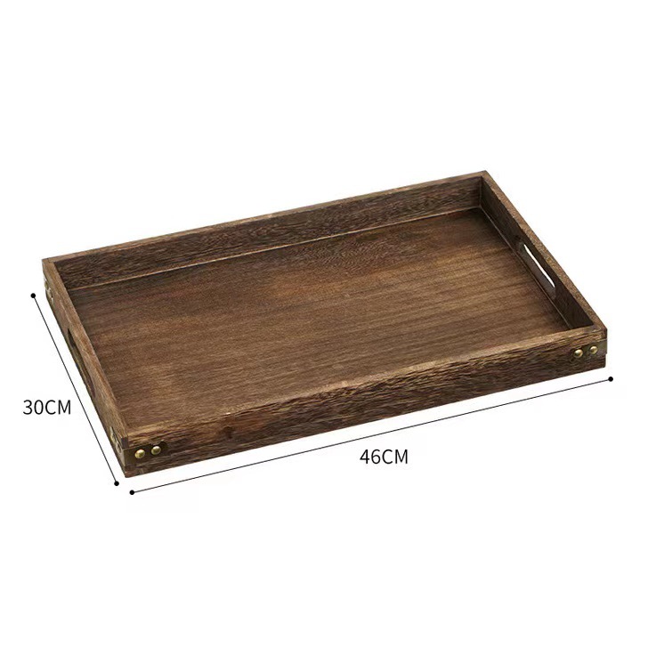 Japanese Style Household Tea Tray Solid Wood Tea Set Tray Hotel Divide Tea Plate Paulownia Tray Seven-Piece Wooden Tea Tray