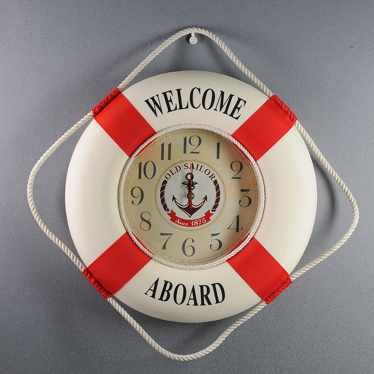 45cm挂钟 装饰救生圈钟 家居饰品 地中海风格工艺钟表 rs45z