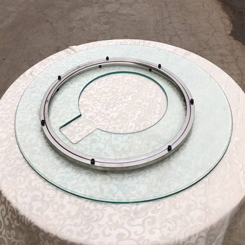 韩式钢化玻璃转盘餐桌火锅空心圆桌煤气灶燃气灶家用饭店旋转转盘