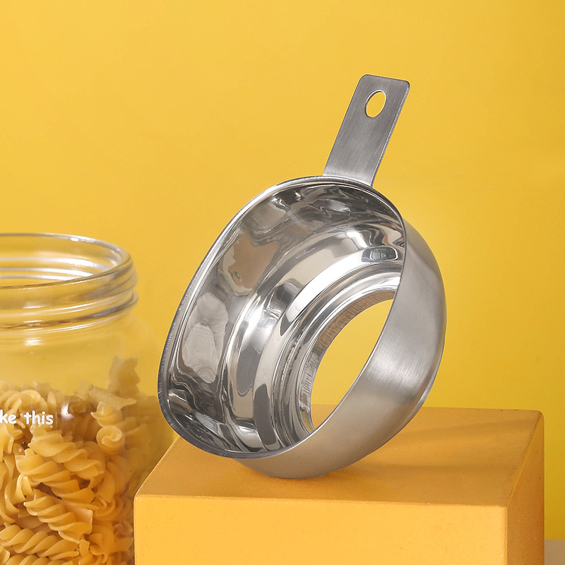 方形宽大口径加厚不锈钢漏斗厨房家用带手柄泡菜果酱灌肠挂式漏斗