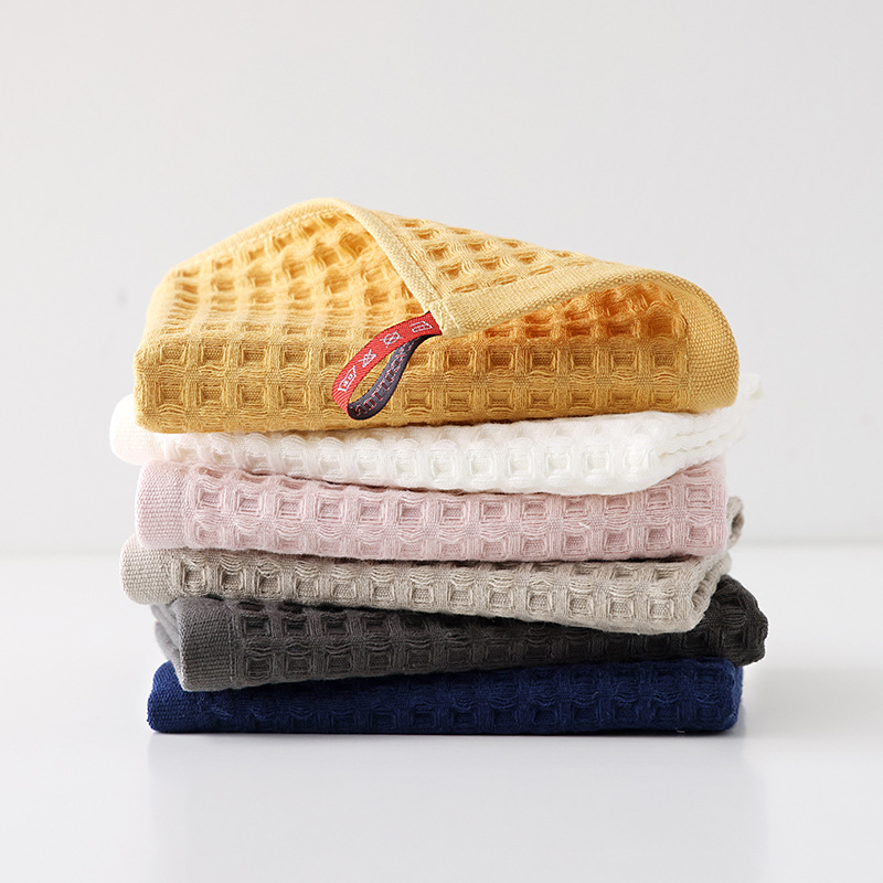 a类纯棉华夫格纱布方巾成人家用小毛巾柔软吸水日式全棉挂巾批发