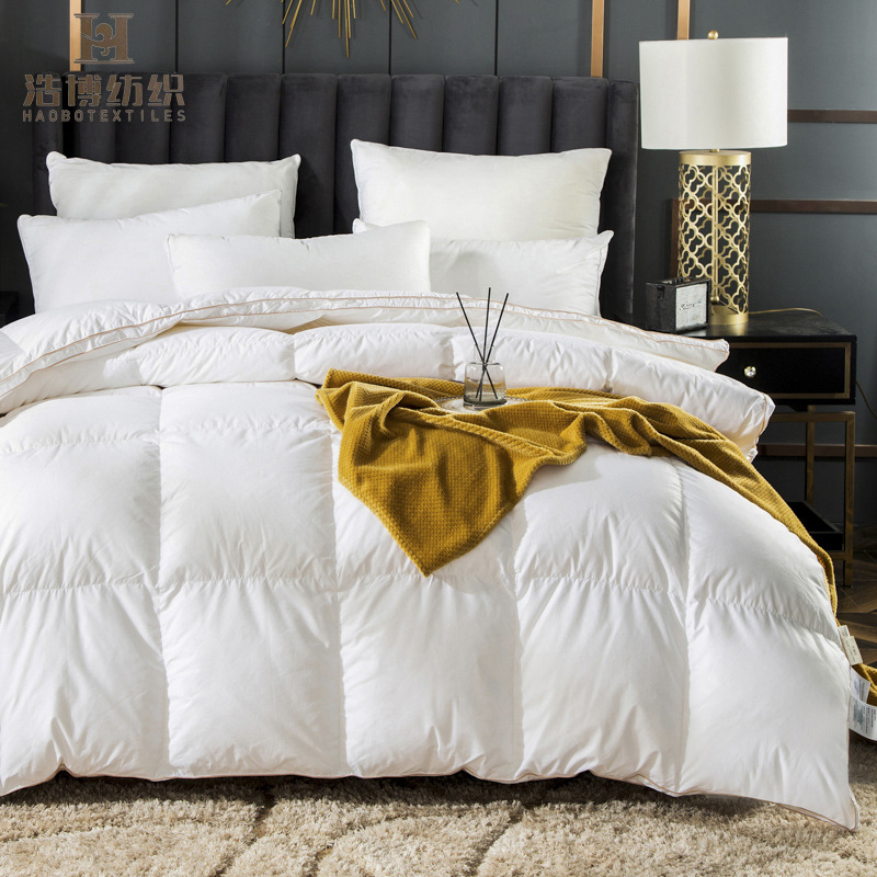 高品质锦丝缎100%白鹅绒95%绒子含量精选北纬45度大朵绒春秋冬被