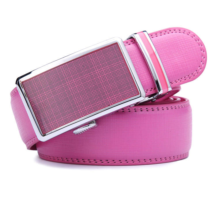高档皮带粉红腰带细休闲简约百搭时尚韩版牛仔裤带 粉红色皮带