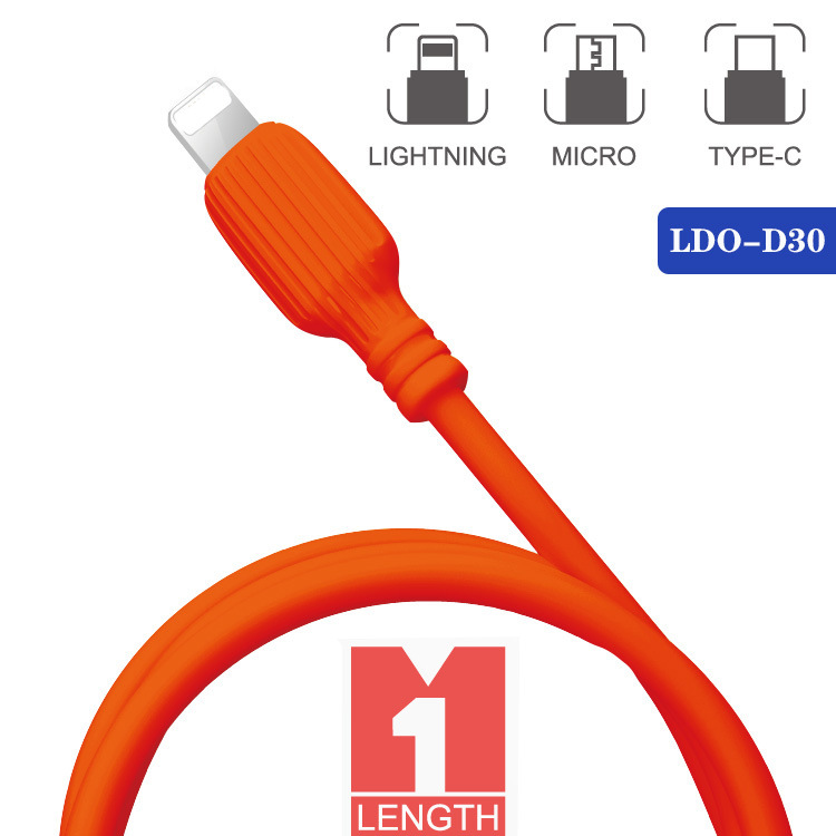 LDO Series D30 New PVC Data Cable Support I5 Android TC Smart Phone Qc3.0 Fast Charging Function